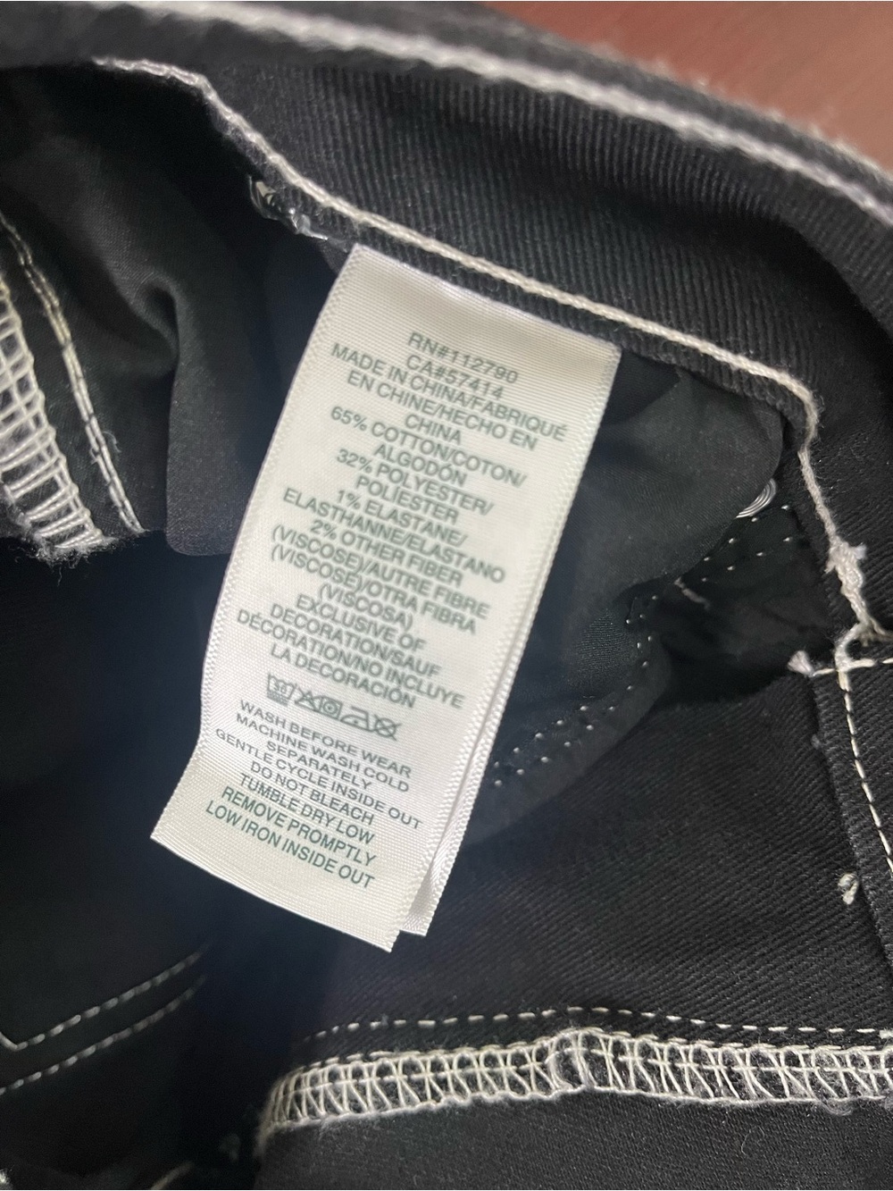 700482 True Religion Ricky Flap Fray Hem Relaxed Shorts Black Sz 36 NWT $119 - Picture 9 of 9
